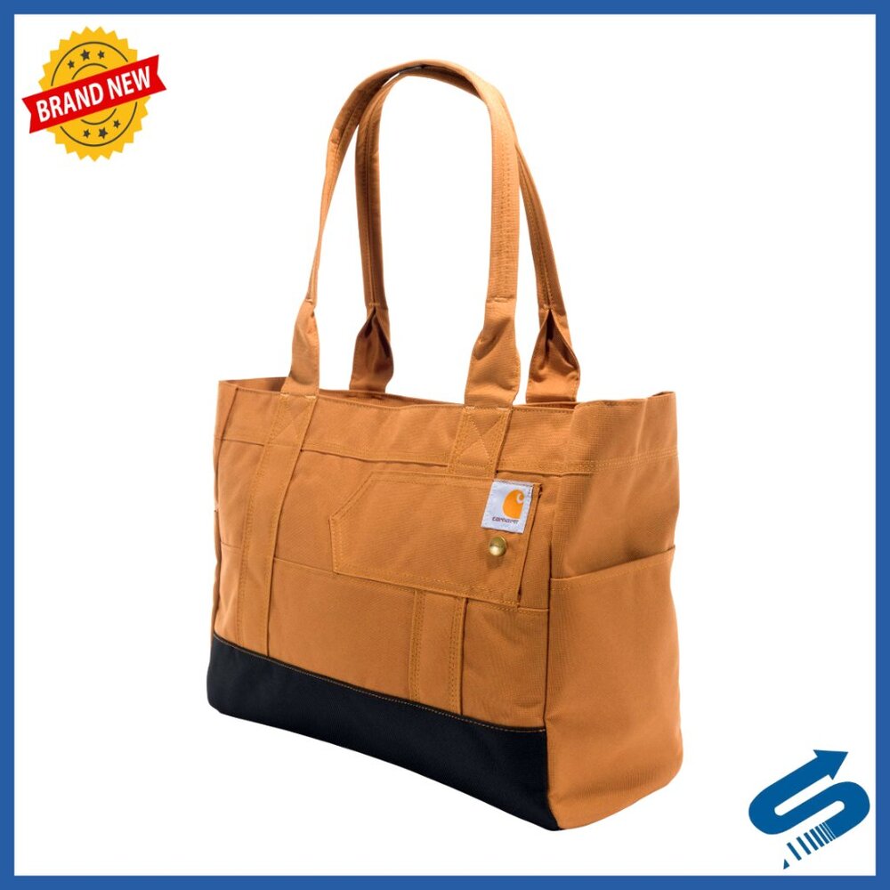 Durable Water-Resistant Tote Bag With Zipper Closure And Interior Pockets